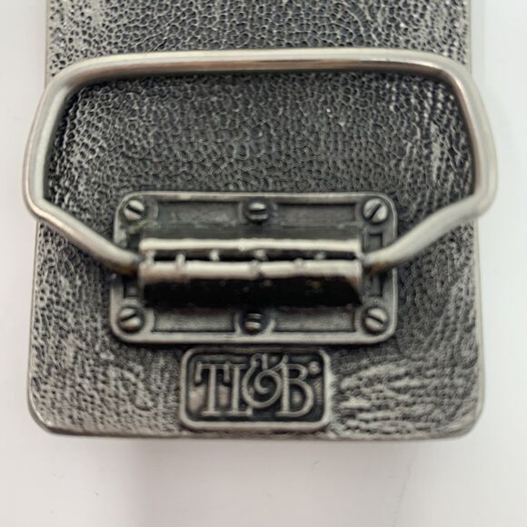 Vintage TL&B ICI Explosives Belt Buckle Metal Blue Logo Collectible Industrial - Picture 3 of 10
